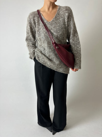 Wool blend sweater | Grey beige