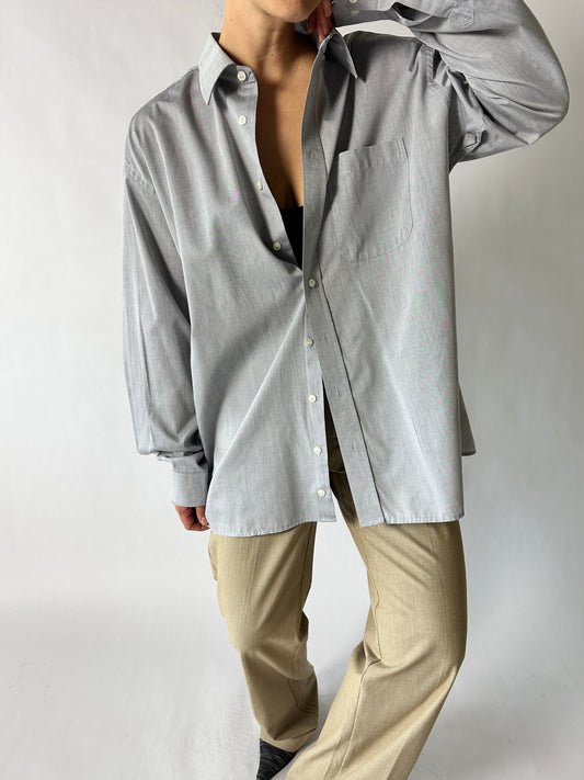 Oversized cotton shirt | Soft grey