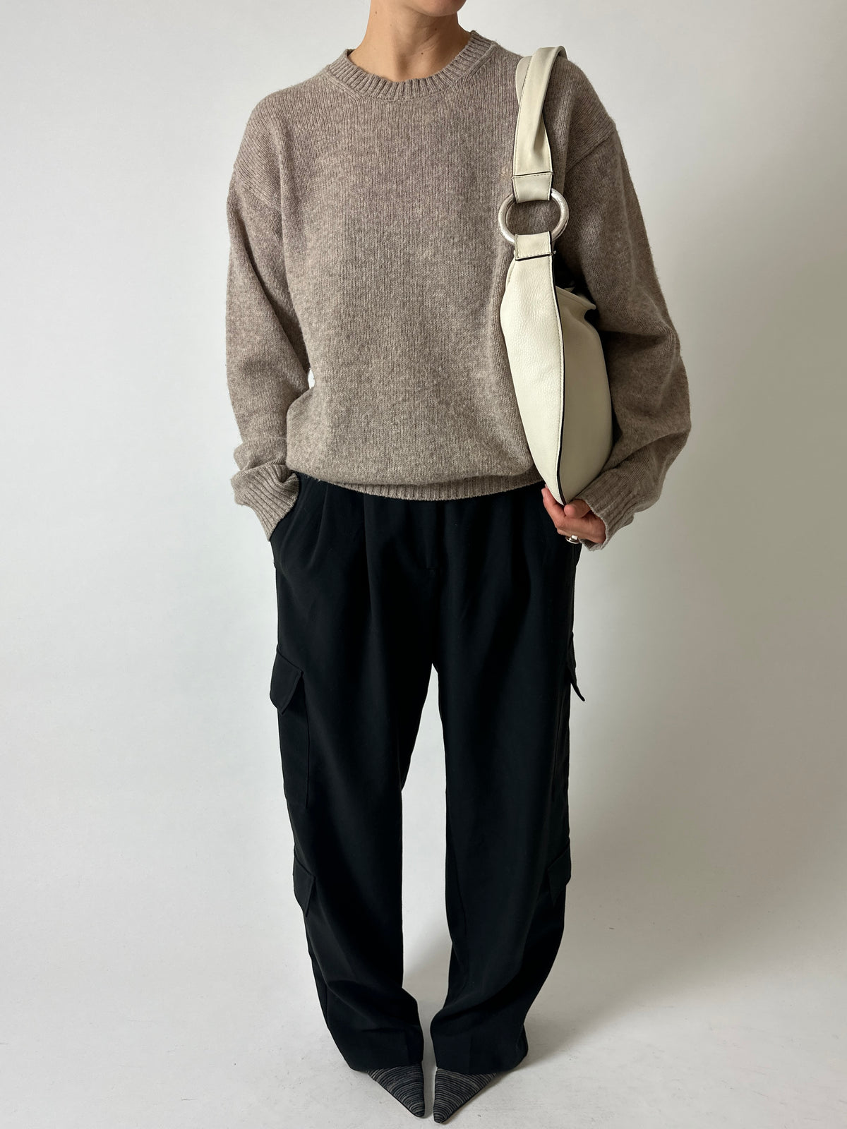 Crew neck sweater | Warm taupe