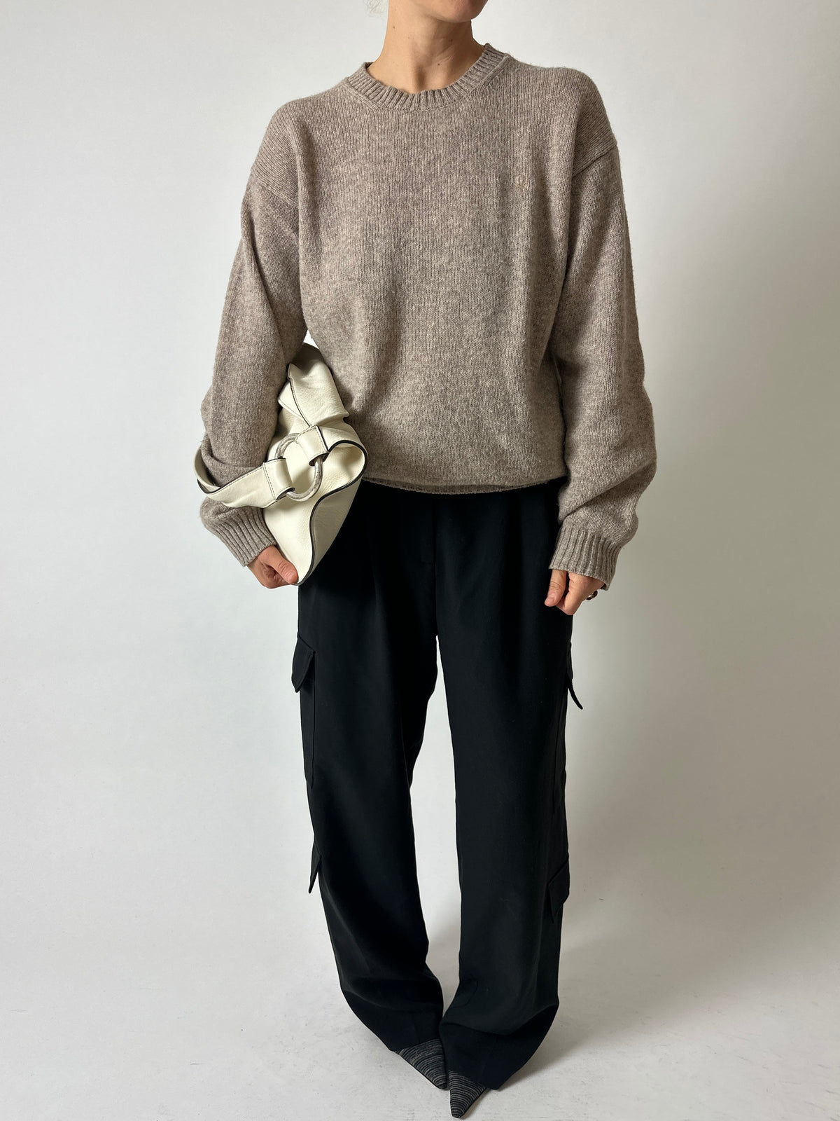 Crew neck sweater | Warm taupe