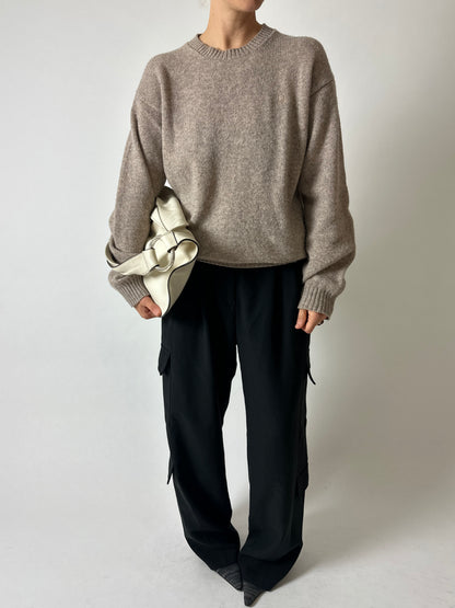 Crew neck sweater | Warm taupe