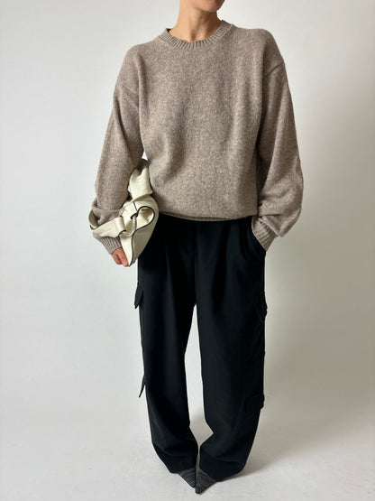 Crew neck sweater | Warm taupe