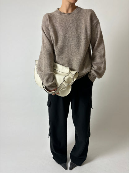 Crew neck sweater | Warm taupe