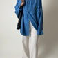 Oversized silk shirt | Blue
