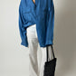 Oversized silk shirt | Blue