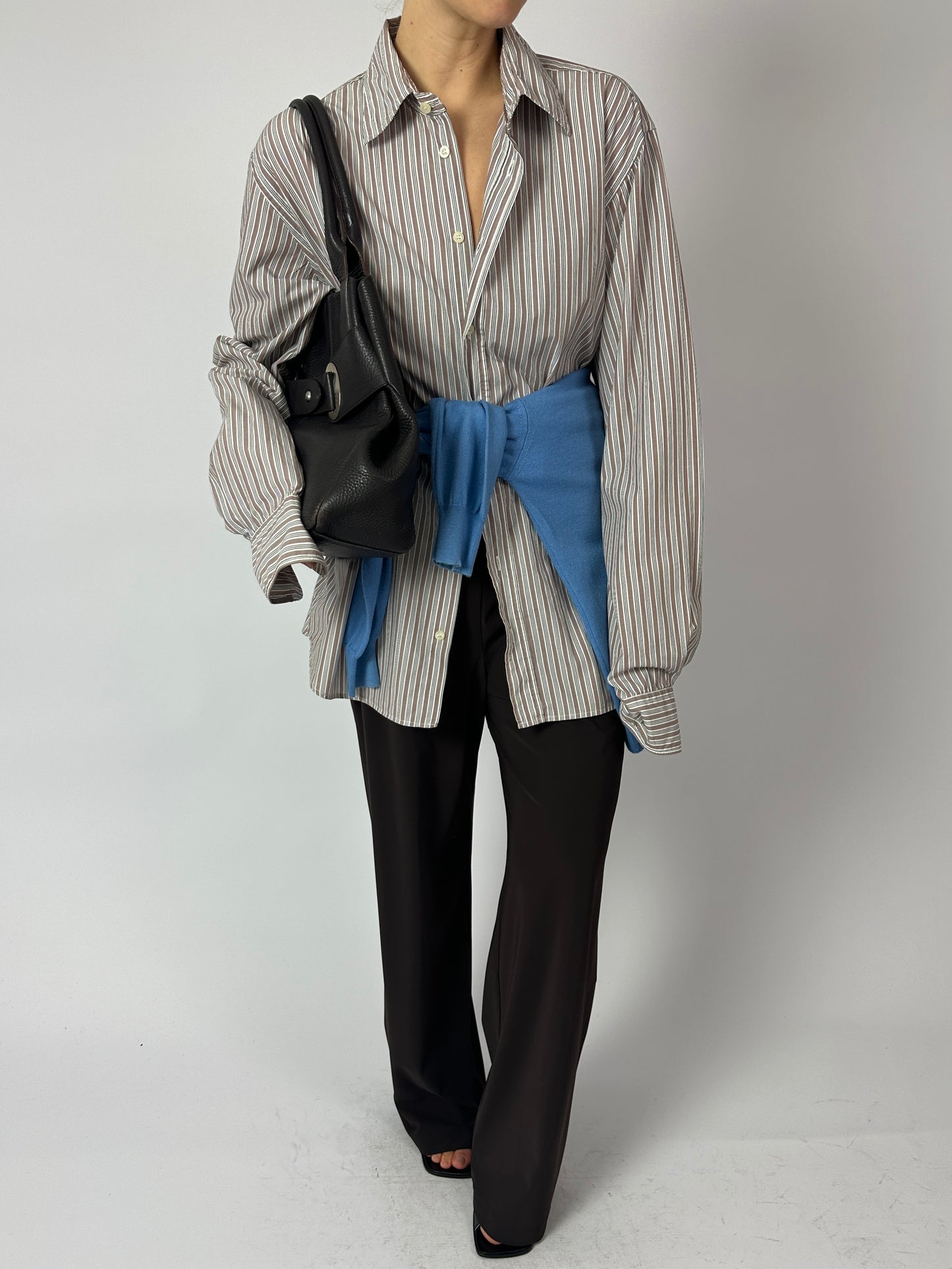Wool blend v-neck sweater | Light Blue