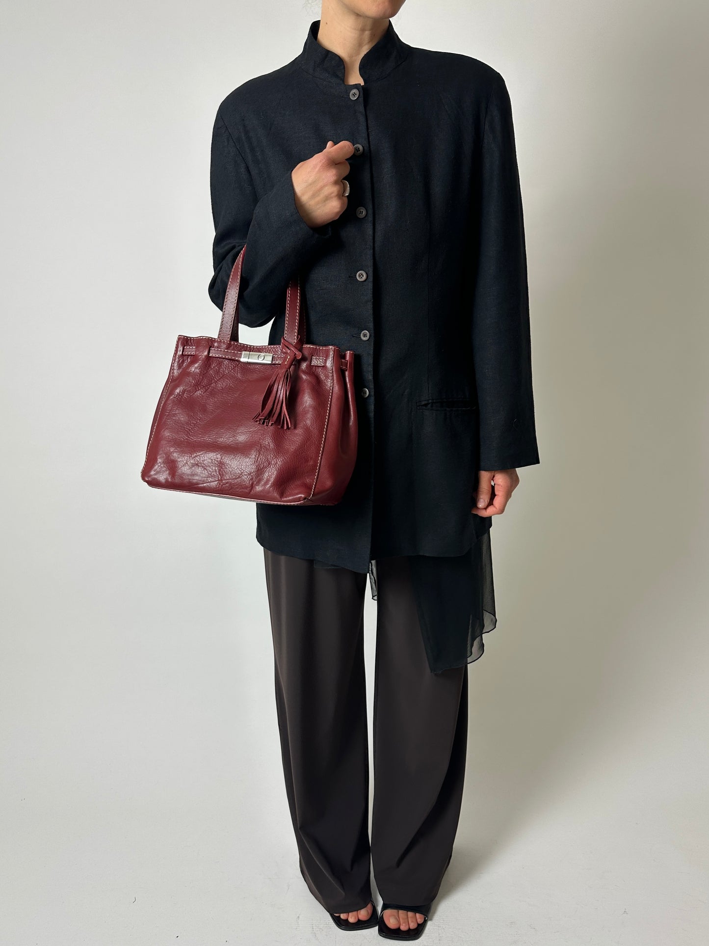 Stand-up collar blazer | Black