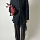 Stand-up collar blazer | Black