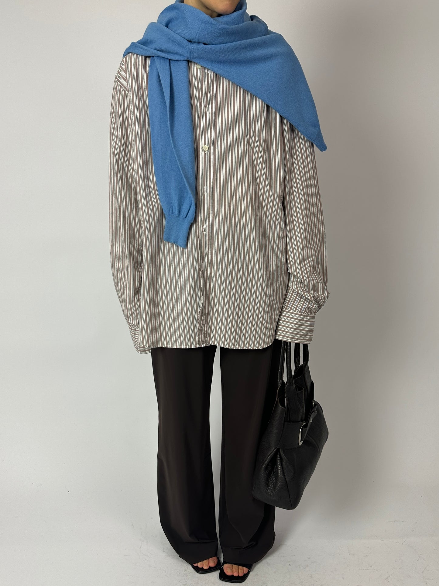 Wool blend v-neck sweater | Light Blue