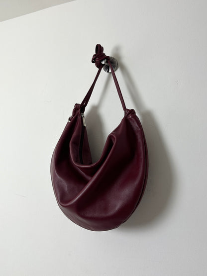 Leather shoulder / crossbody bag | Bordeaux red