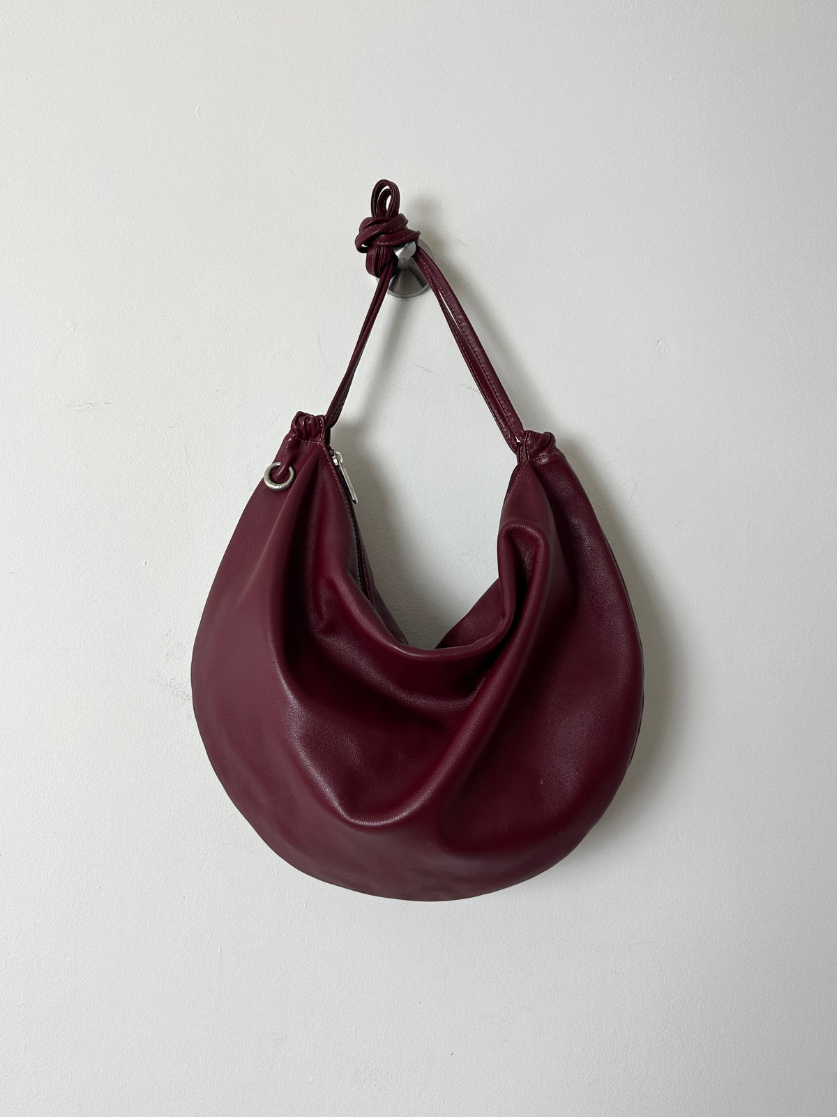 Leather shoulder / crossbody bag | Bordeaux red