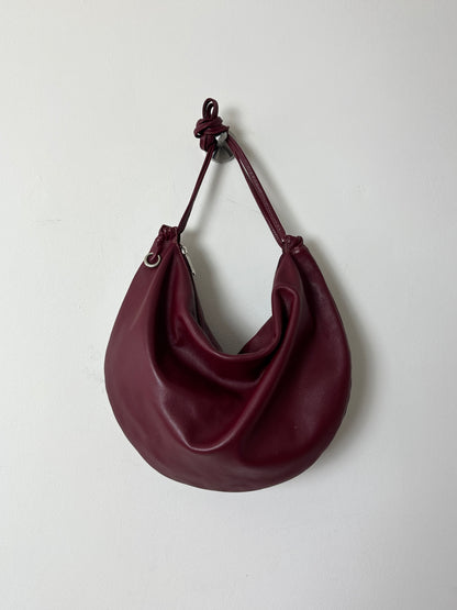 Leather shoulder / crossbody bag | Bordeaux red