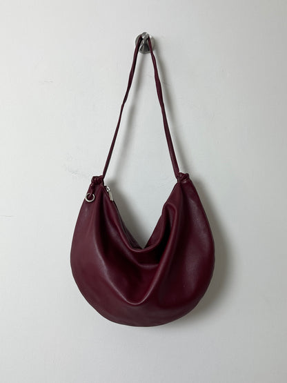Leather shoulder / crossbody bag | Bordeaux red