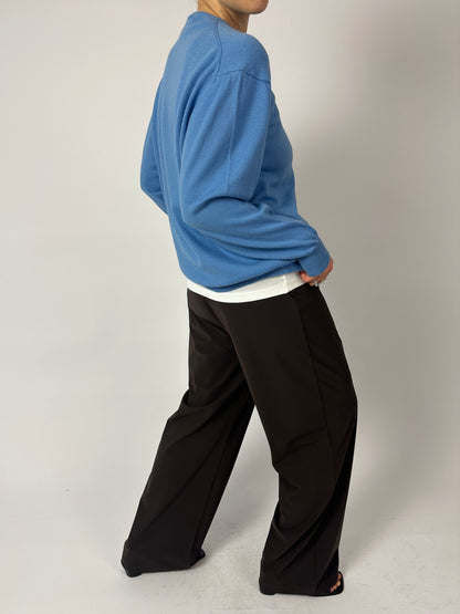 Wool blend v-neck sweater | Light Blue