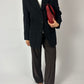 Fleece wool blazer jacket | Black