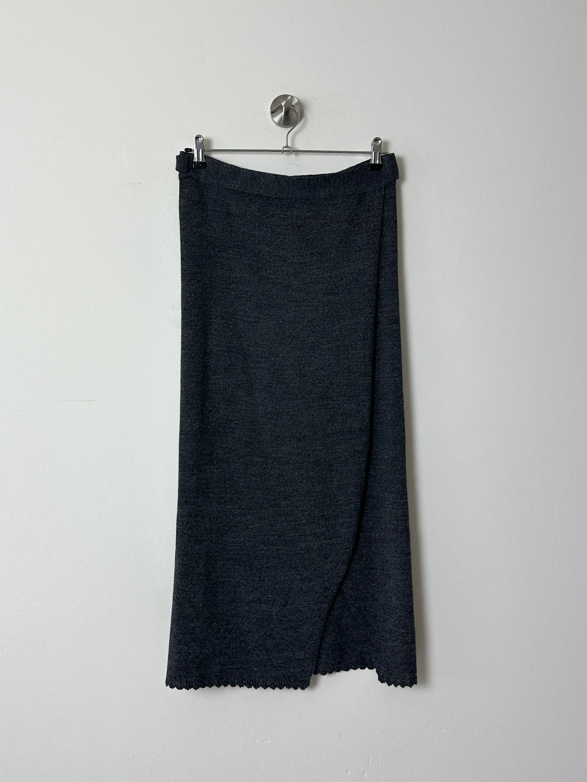 Knitted wrap skirt | Charcoal. grey