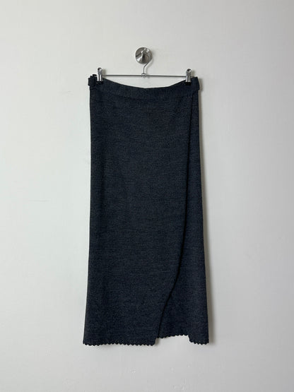 Knitted wrap skirt | Charcoal. grey