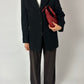 Fleece wool blazer jacket | Black