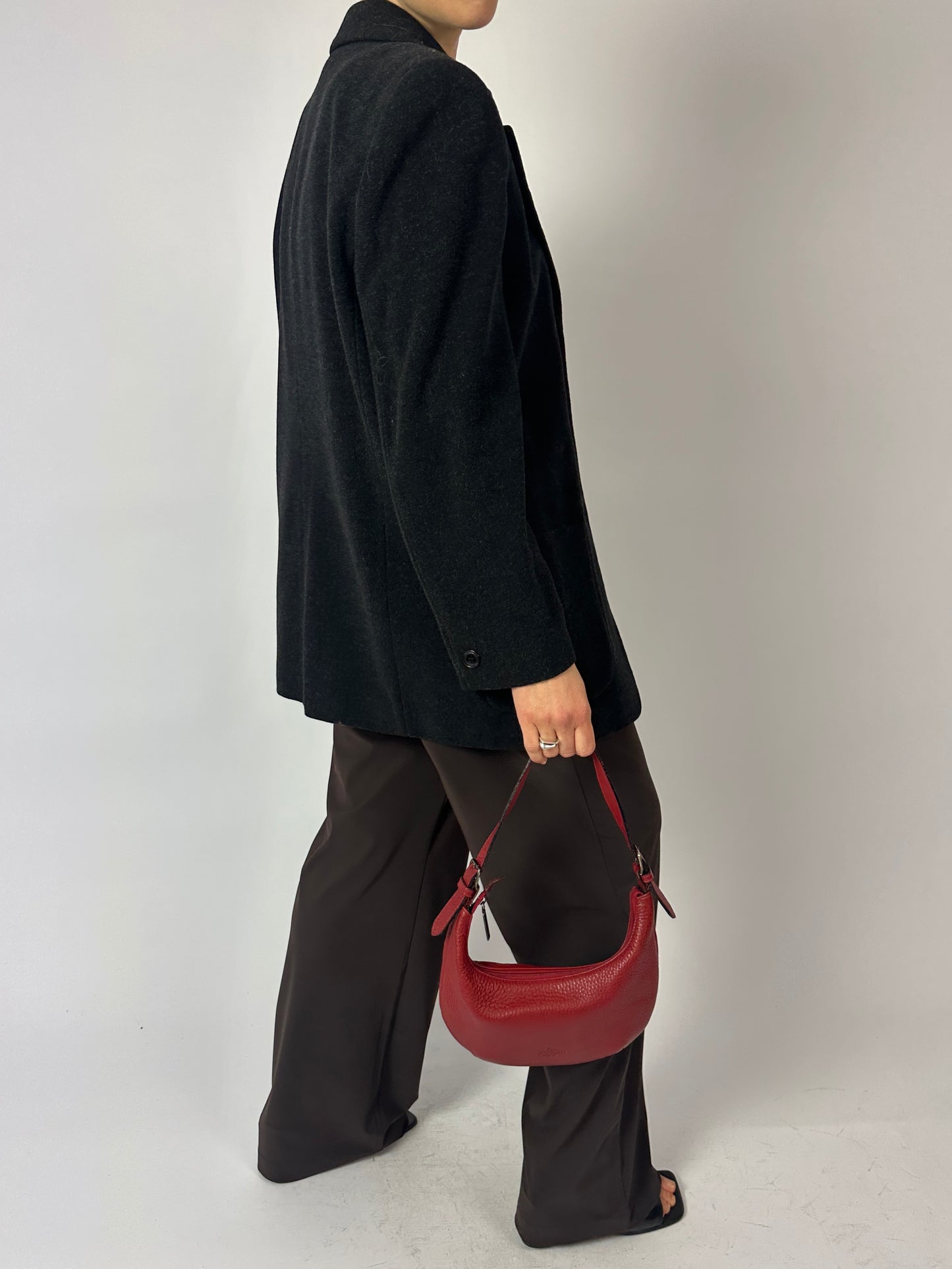 Leather shoulder / crossbody bag | Bordeaux red