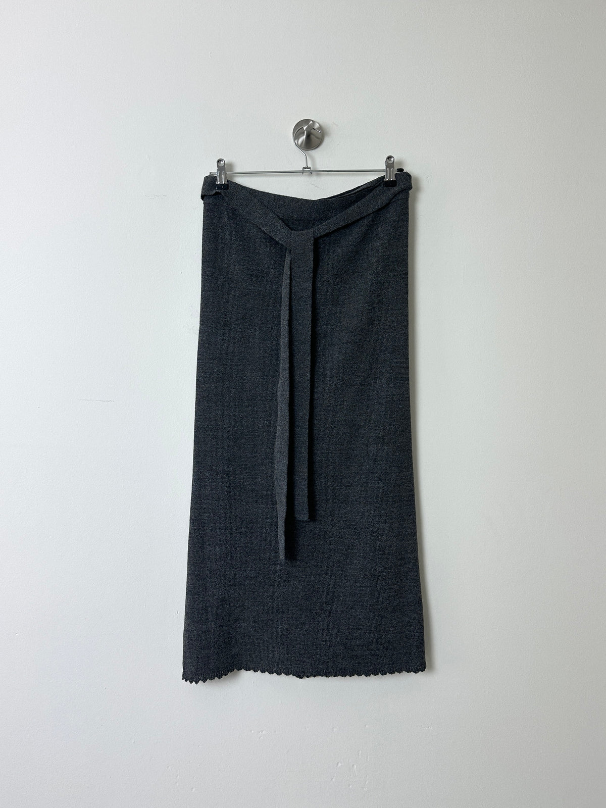 Knitted wrap skirt | Charcoal. grey