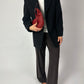 Fleece wool blazer jacket | Black