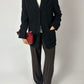 Fleece wool blazer jacket | Black