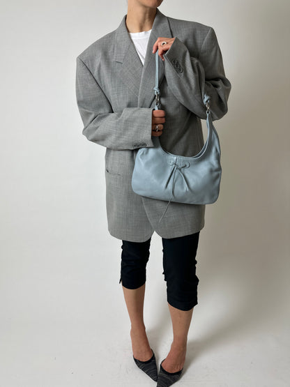 Leather shoulder bag | Ice blue