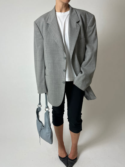 Oversized wool blend blazer | Grey