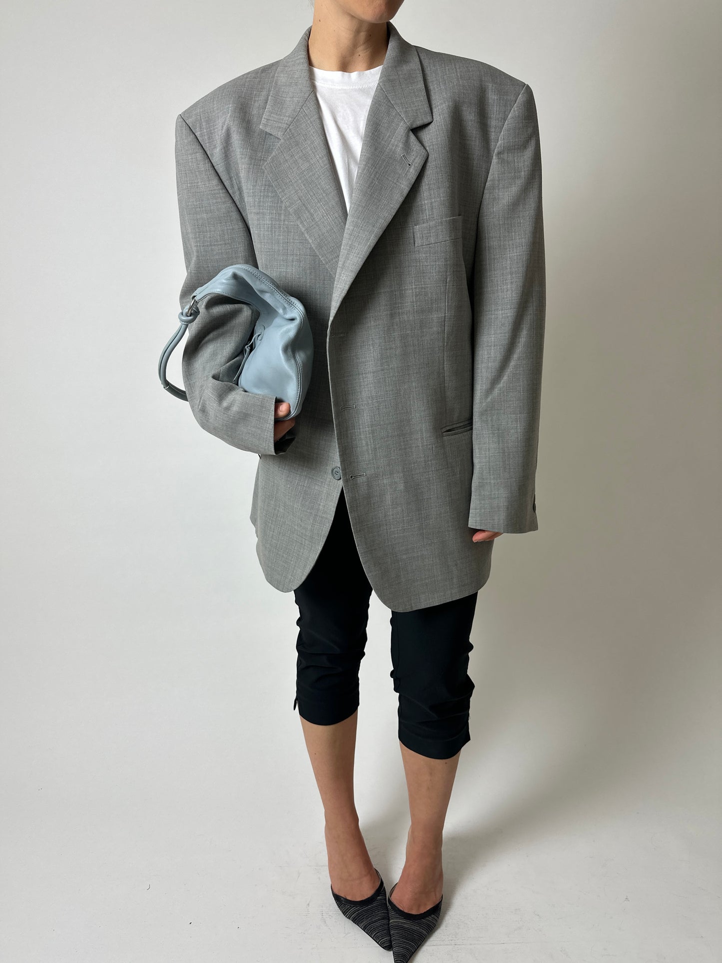 Oversized wool blend blazer | Grey