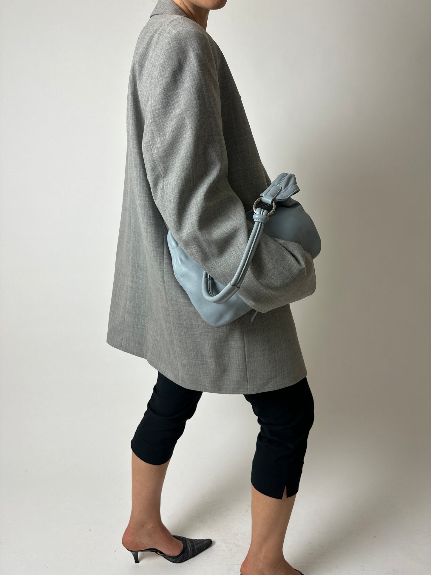 Oversized wool blend blazer | Grey