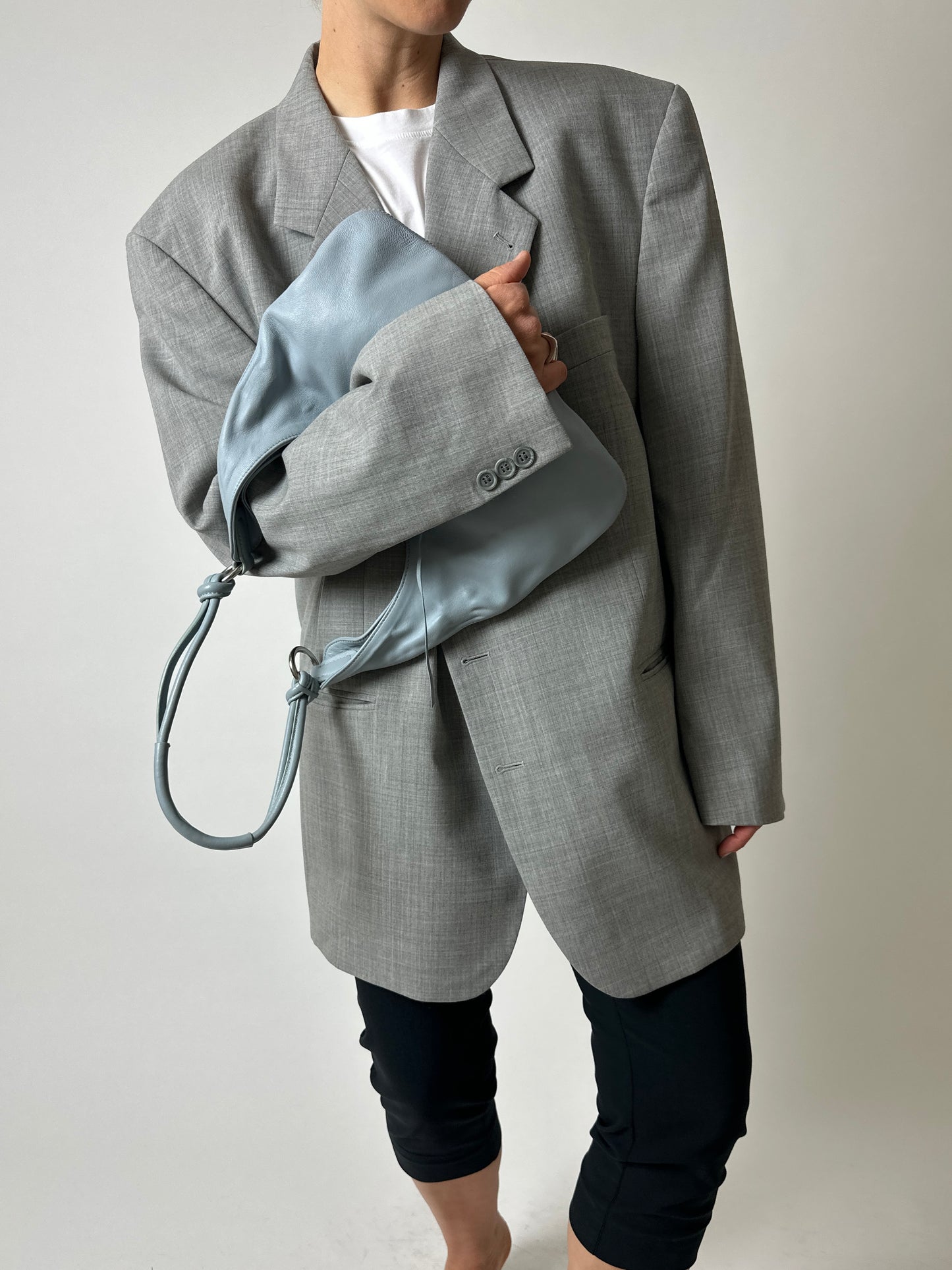 Oversized wool blend blazer | Grey