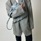 Leather shoulder bag | Ice blue