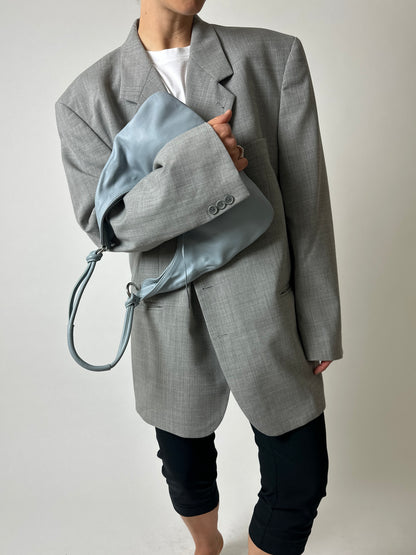 Leather shoulder bag | Ice blue