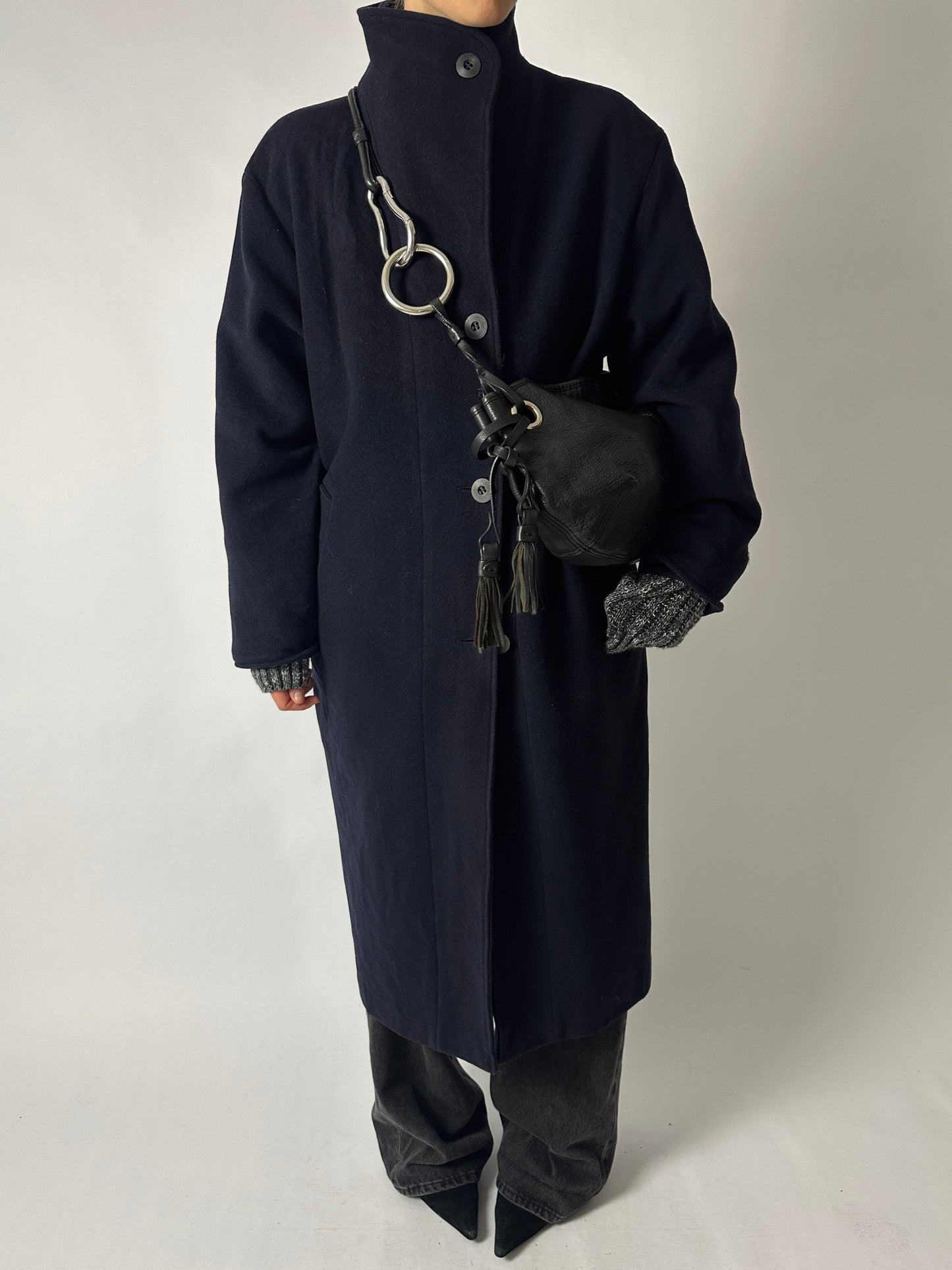 Long wool coat | Dark blue
