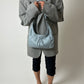 Leather shoulder bag | Ice blue