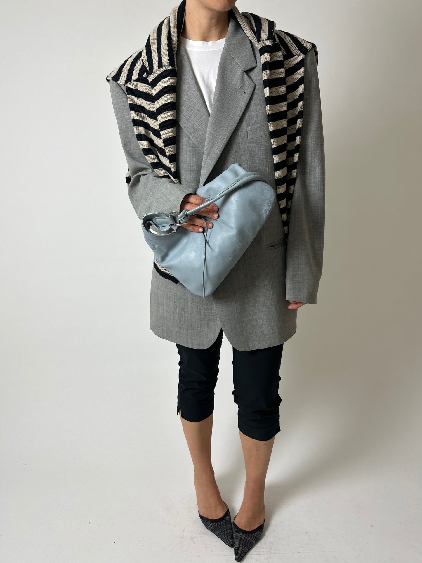 Oversized wool blend blazer | Grey