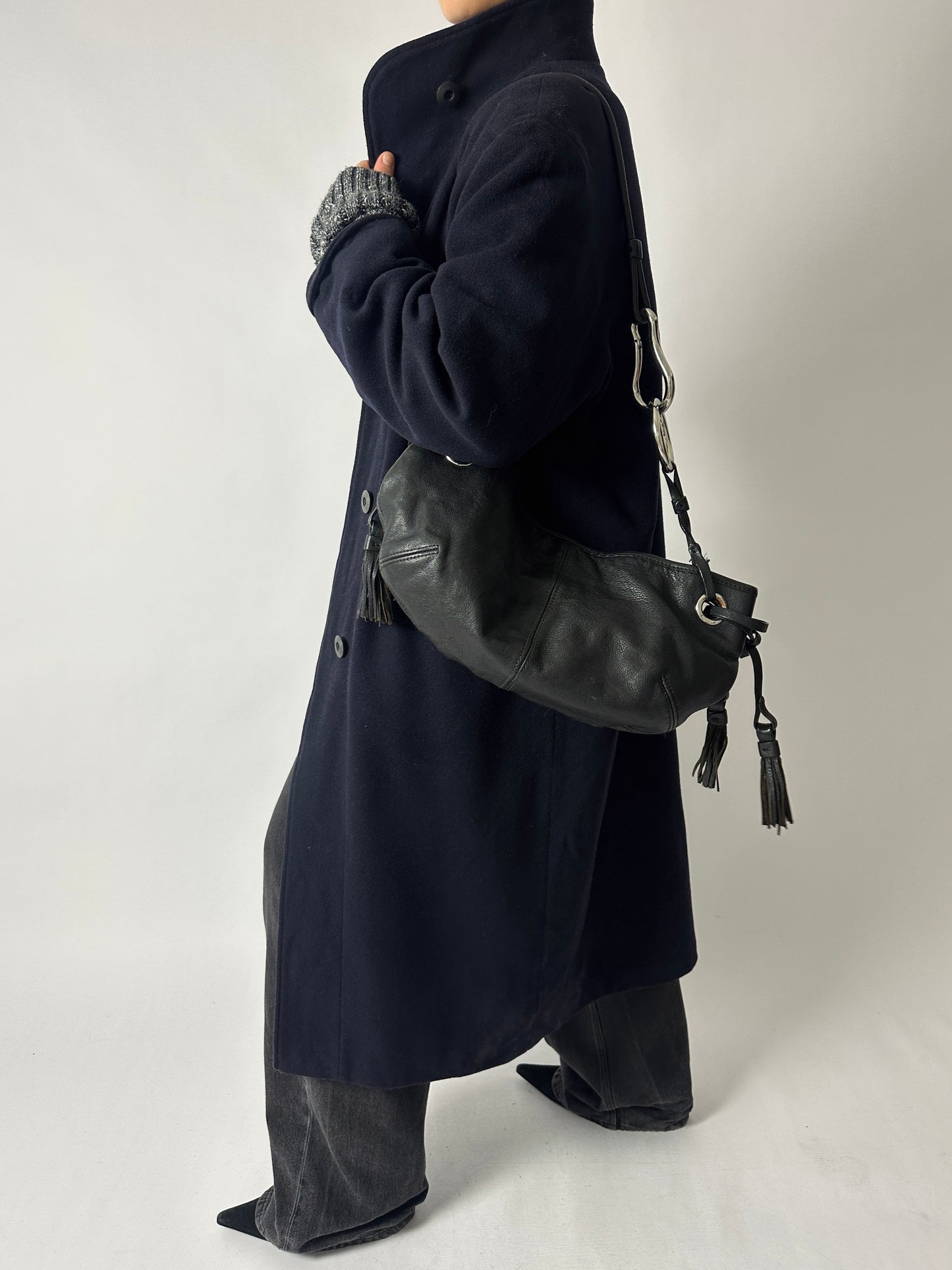 Long wool coat | Dark blue