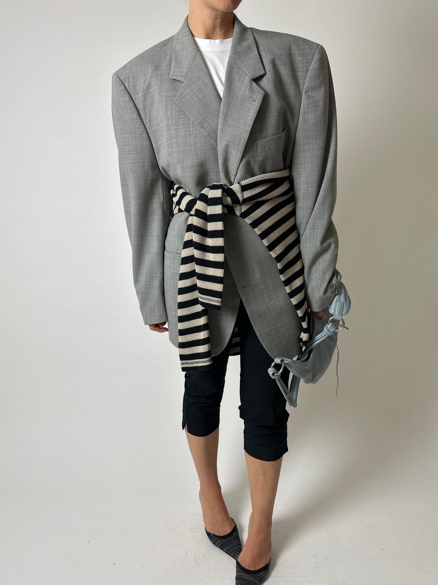 Oversized wool blend blazer | Grey