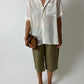 Oversized silk shirt | Off white
