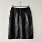 Leather midi skirt | Black