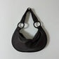 Leather shoulder bag | Dark brown