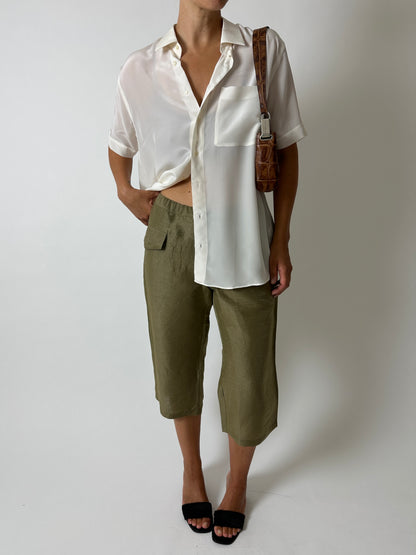 Capri trousers | Olive green