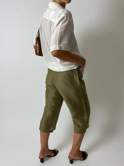 Capri trousers | Olive green