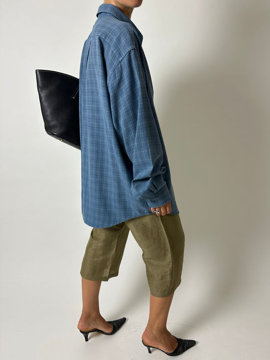 Relaxed checked shirt | Blue