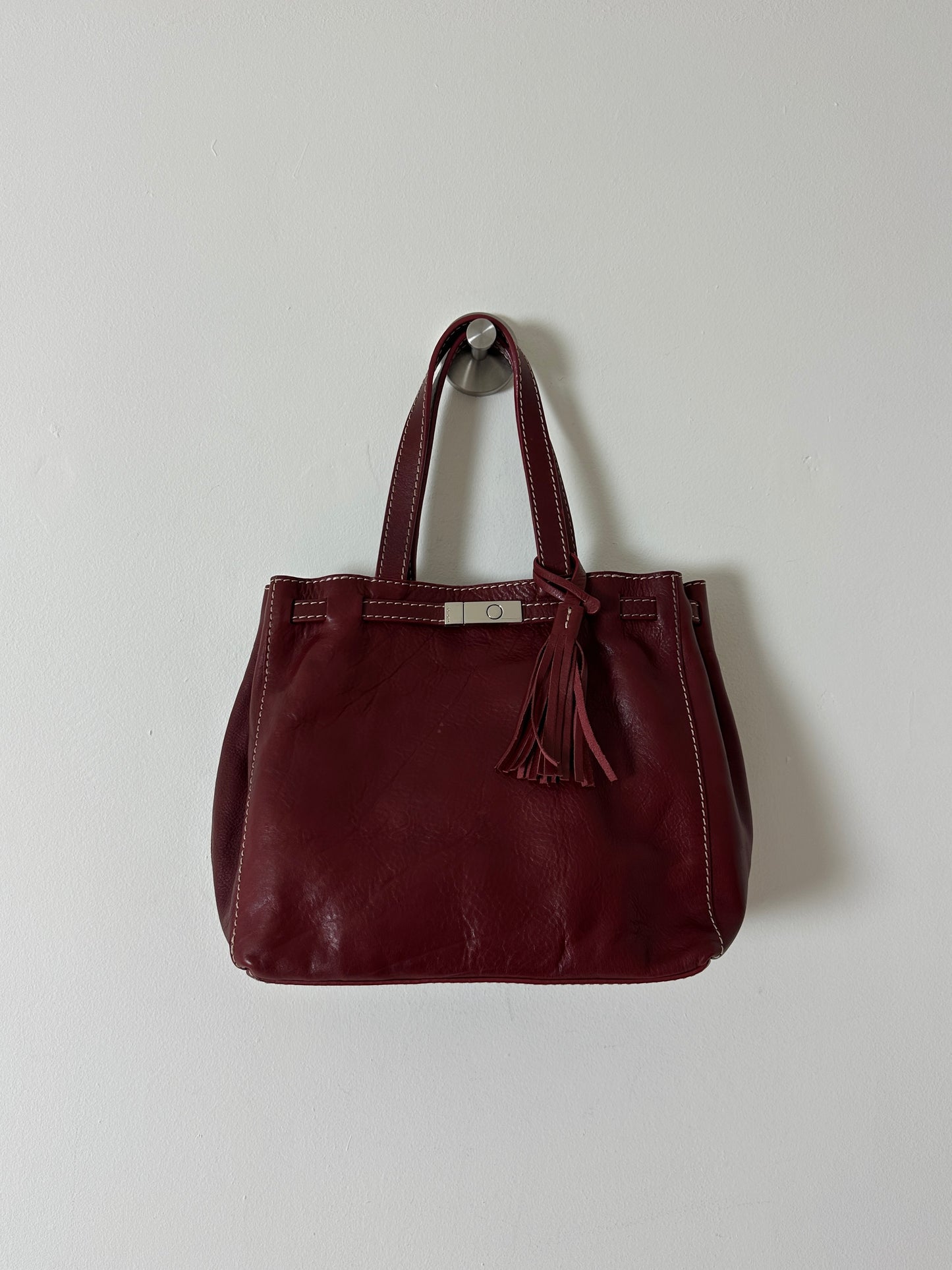 Leather shoulder bag | Bordeaux
