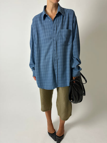 Relaxed checked shirt | Blue