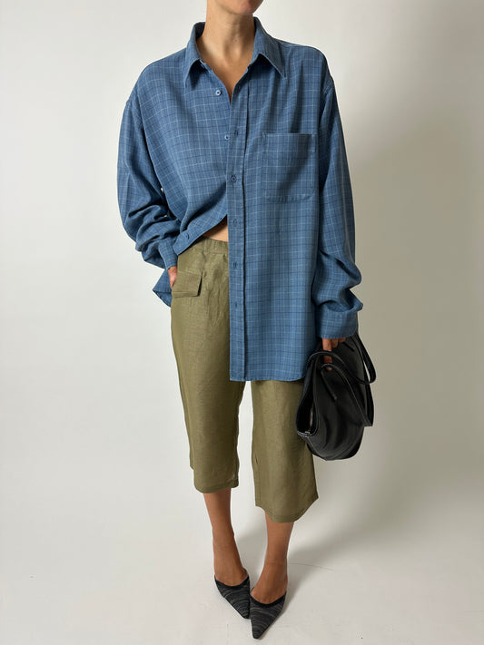 Relaxed checked shirt | Blue