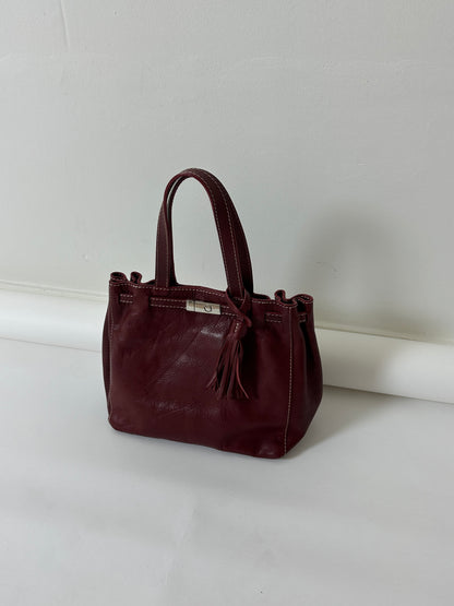 Leather shoulder bag | Bordeaux
