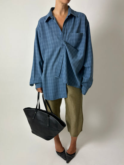 Relaxed checked shirt | Blue