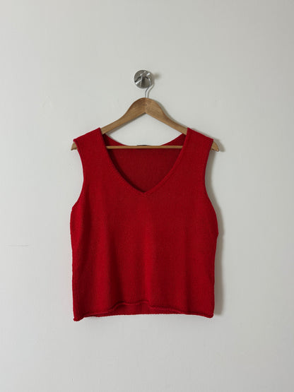Knitted cropped top | Red
